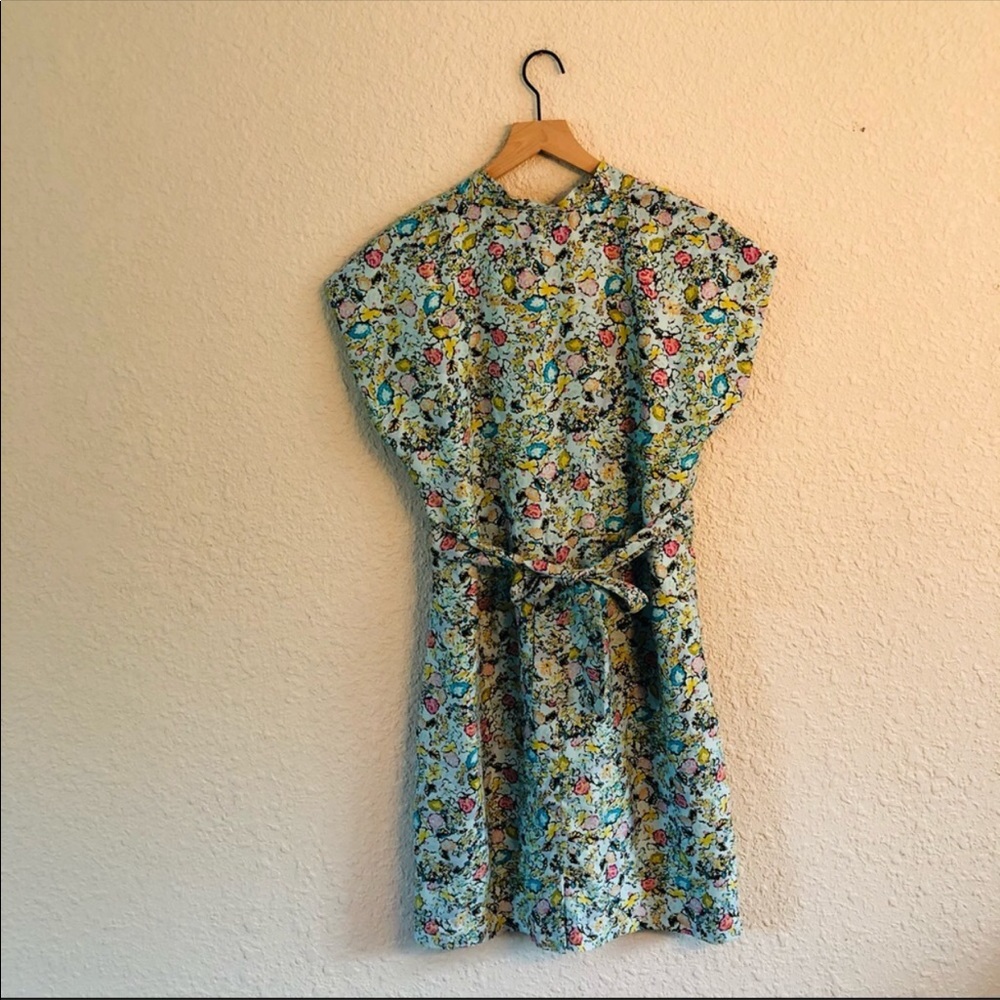 Sundance silk light blue floral tie waist dress size 14 - Picture 8 of 14